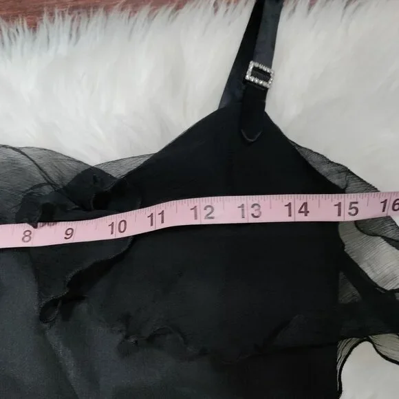 Laundry By Shelli Segal Whimsy Goth Twee Ribbon Waist Silk Dress Women's Size 2 - Picture 7 of 10